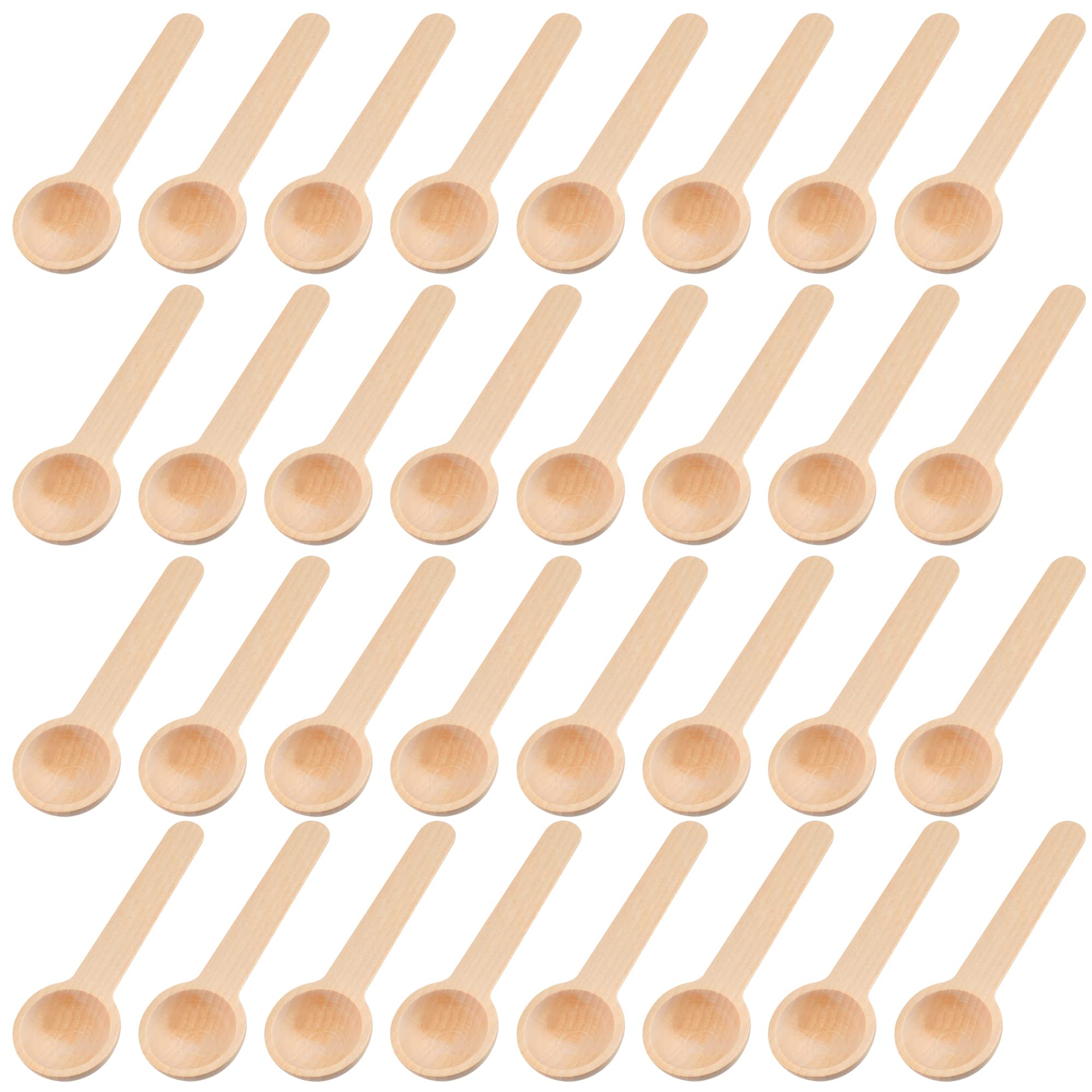 Aemygo 100 Pieces Mini Wooden Spoons Small Wooden Spoons Condiments Salt Spoons for Spice Jam Coffee Condiment Honey Teas Sugar Kitchen Cooking