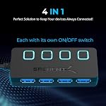 SABRENT USB hub 3.2x1, 4 Port usb3 Fast Data hub, Multiple USB Splitter, USB Docking Station, Extender multiport hubs, 2Ft Long Cable, on/Off Switch Compatible with ps5 MacBook Laptop pc Desktop iMac