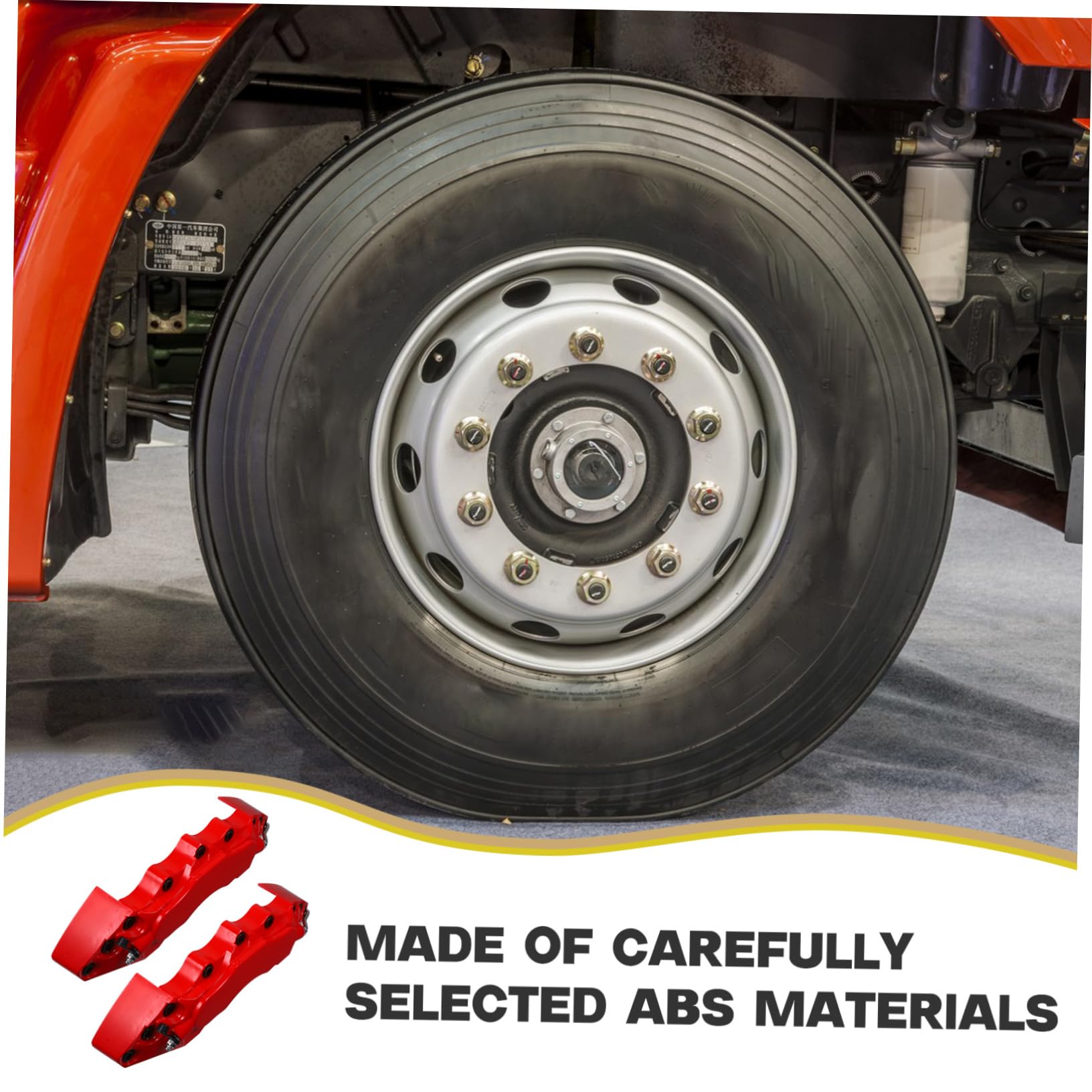 Copripinza Freno Auto Rosso in ABS, 1 Paio, Decorativo