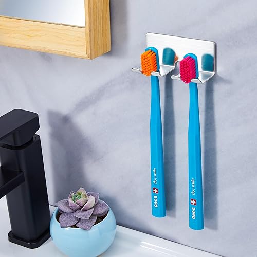 Miniatura 9 de Soporte para cepillo de dientes montado en la pared, soporte de cabezal de cepillo de dientes eléctrico para baños, soporte de cabeza de cepillo de