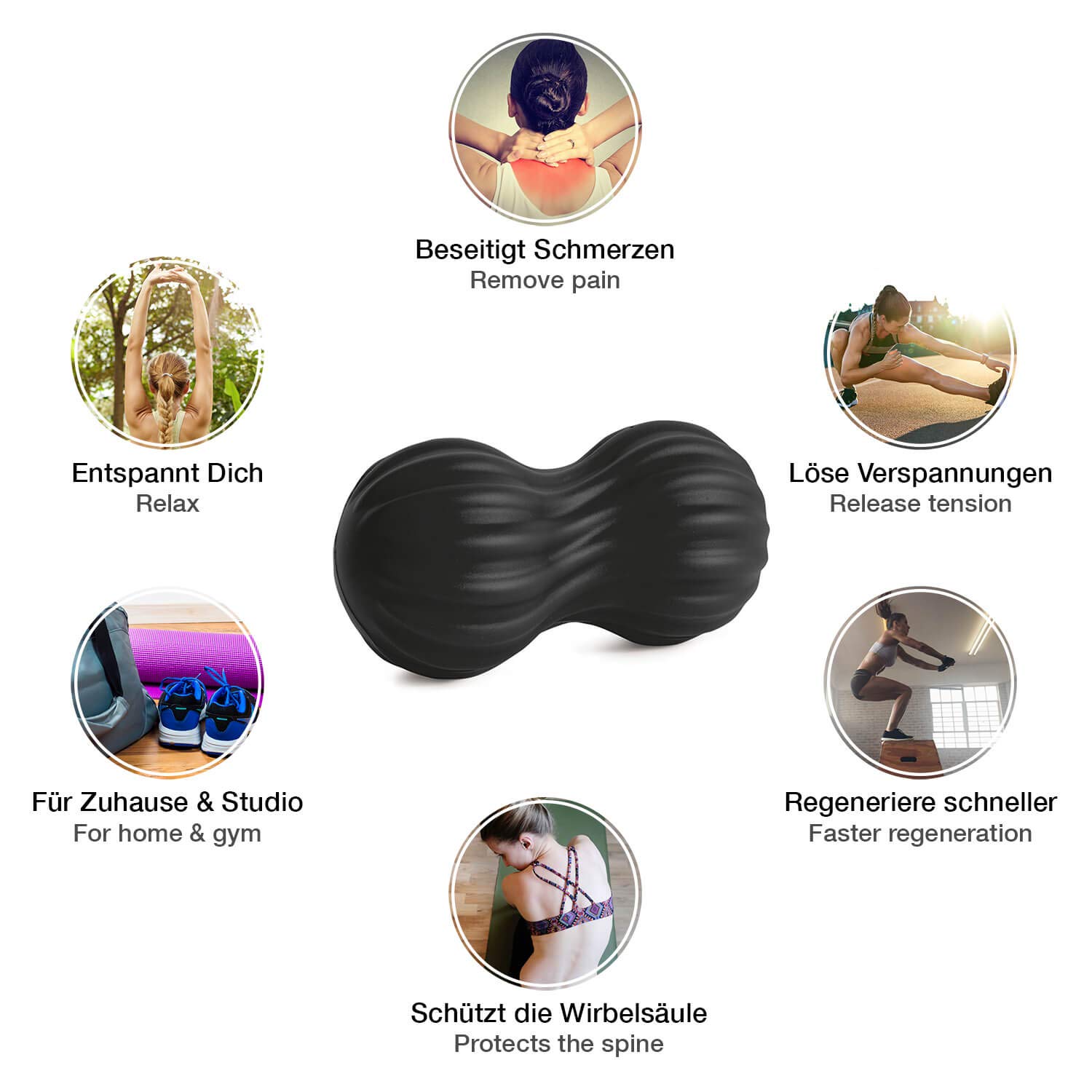 pinofit quimioterapia Duo Ball Wave – El original – para Trigger punto Masaje y Fascia Entrenamiento – Ideal para el cuello