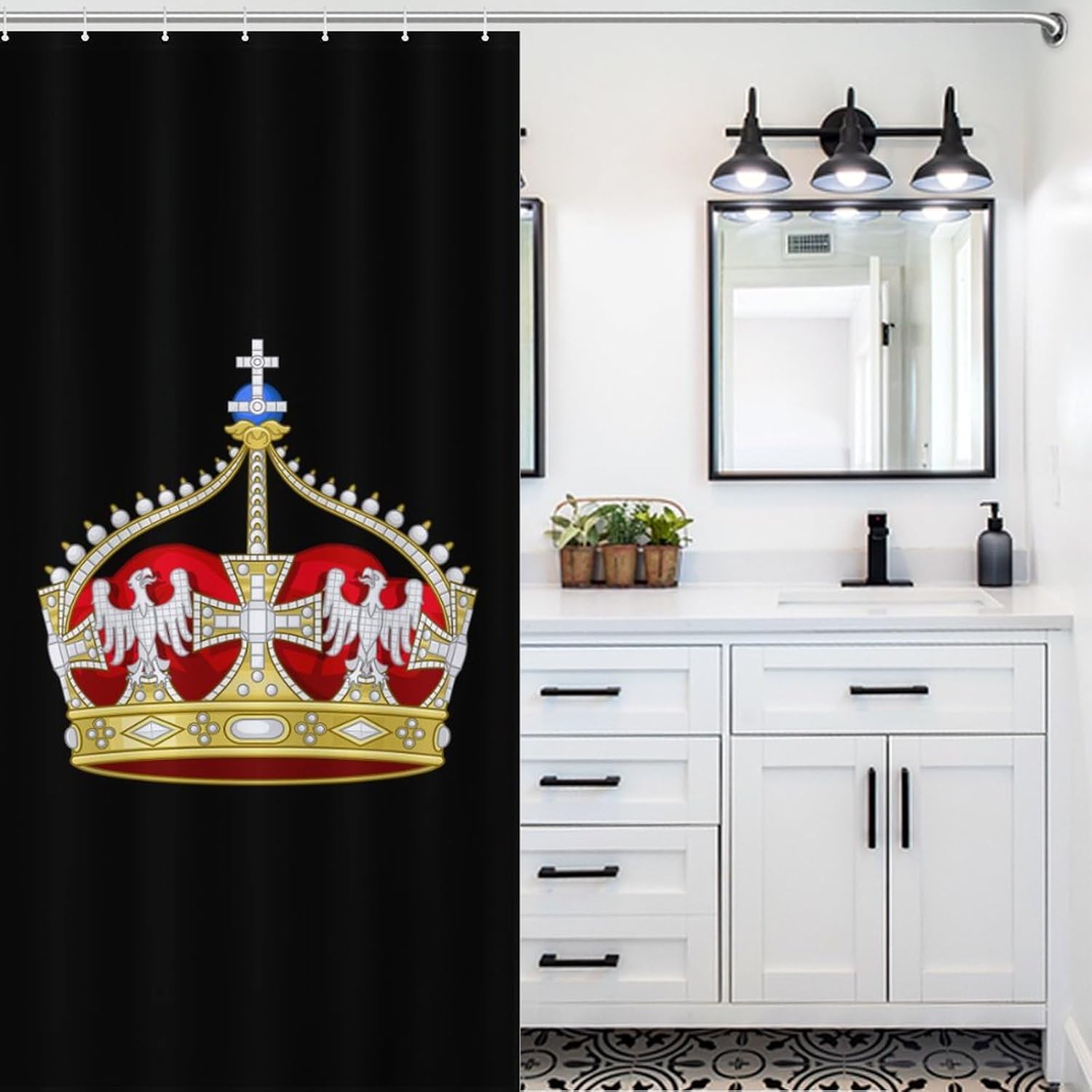 The German Prince Funny Shower Curtains Washable Bath Curtain Liner with Hooks for Bathroom Bath Tubs 36x72Inch（92x183cm）