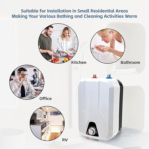 Miniatura 5 de Calentador de agua eléctrico 2.1GL, calentador de agua de tanque eléctrico de 110 V, autodulación a pedido Calentador de agua para el hogar