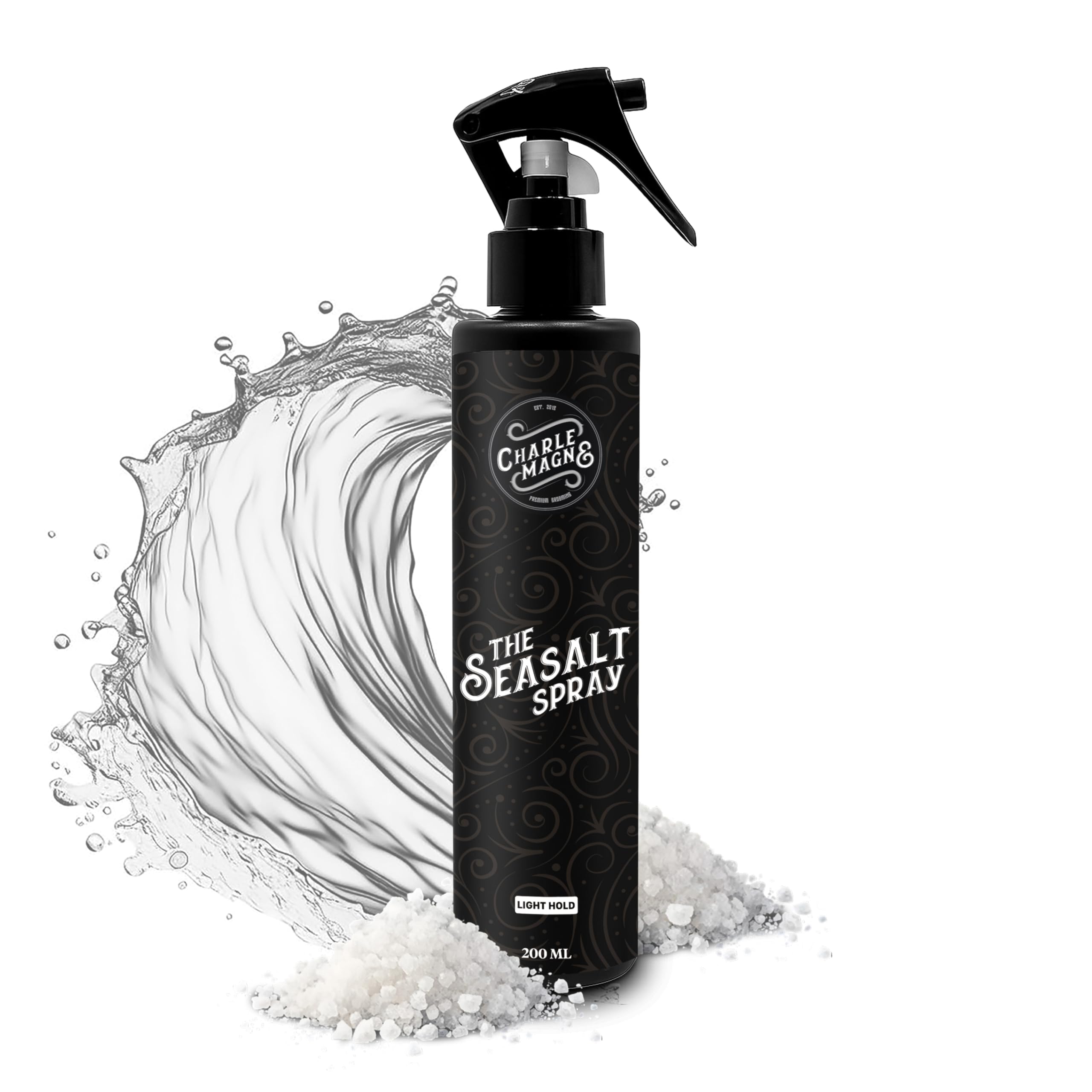 Charlemagne Sea Salt Spray Leichter Halt, Zitrus Duft - Beach Look Meersalzspray für Haare mit Hitzeschutz - Volumenspray & Texture Spray - Salzspray für Haare