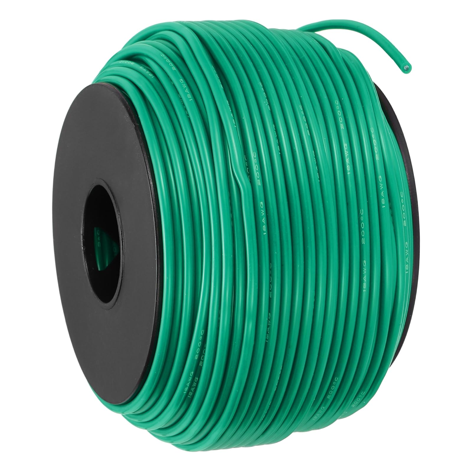 sourcing map 18 AWG Flexible Silicone Wire 61m/200ft, 18 Gauge Tinned Copper Electrical Stranded Wire 200 Celsius/392 Fahrenheit High Temperature Hookup Spool for DIY Model Wiring, Green โ image 1
