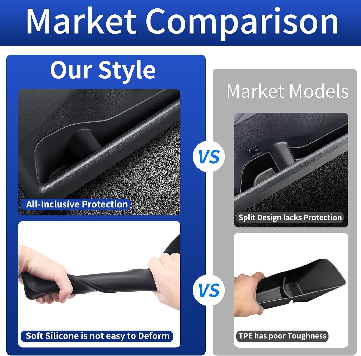 Car Door Storage Box Silica Gel Pad for 2024 2025 2026 Toyota Land Cruiser 250 1958 Prado Lc250 Door Side Storage Tray Non-Slip Dustproof Interior Modification Accessories (Lower Storage Box)