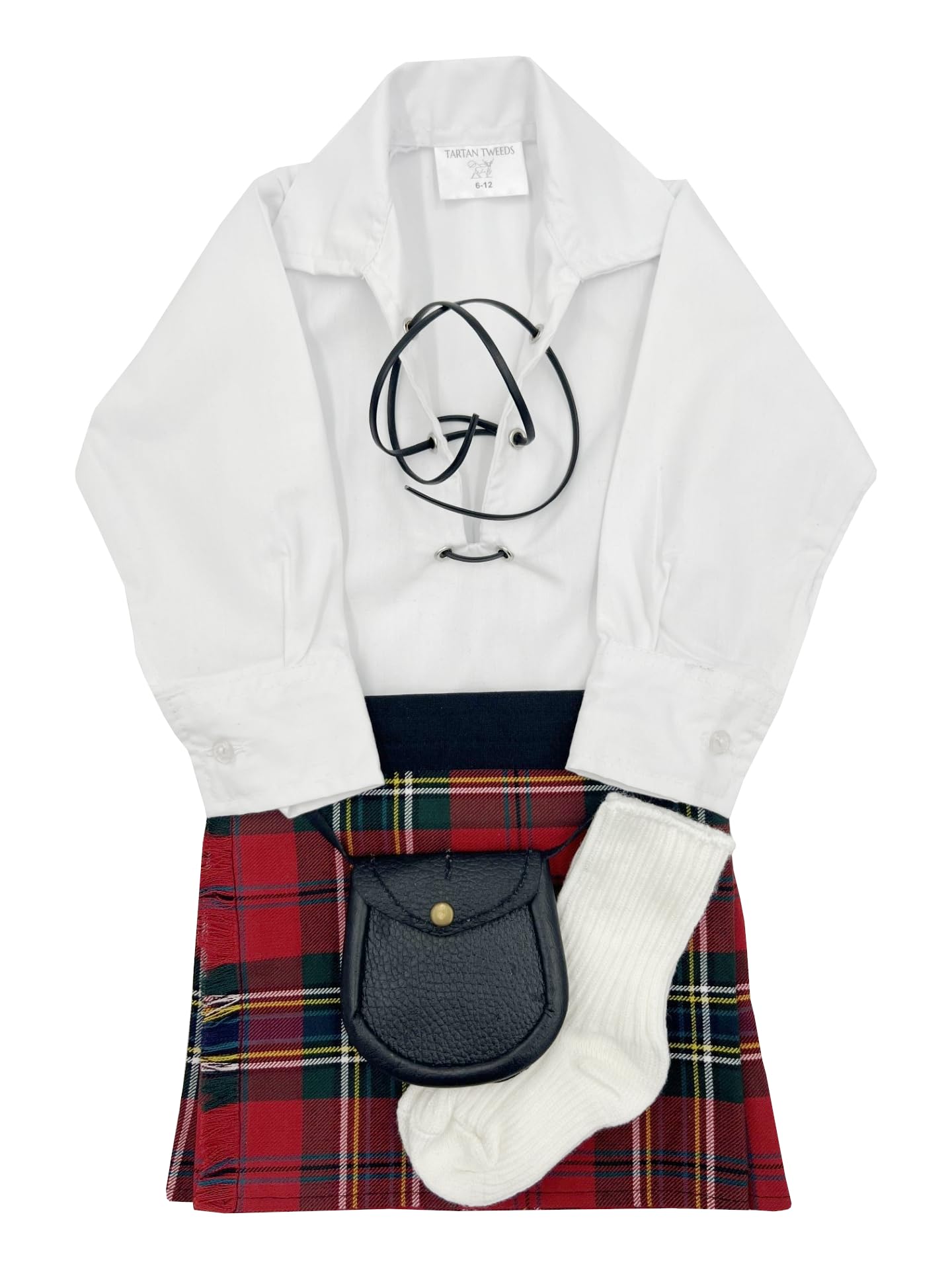 Tartan Tweeds Baby Kilt Outfit, Adjustable Waistband, Unisex, 0-24 Months (MacLean Of Duart, 6-12 Months)