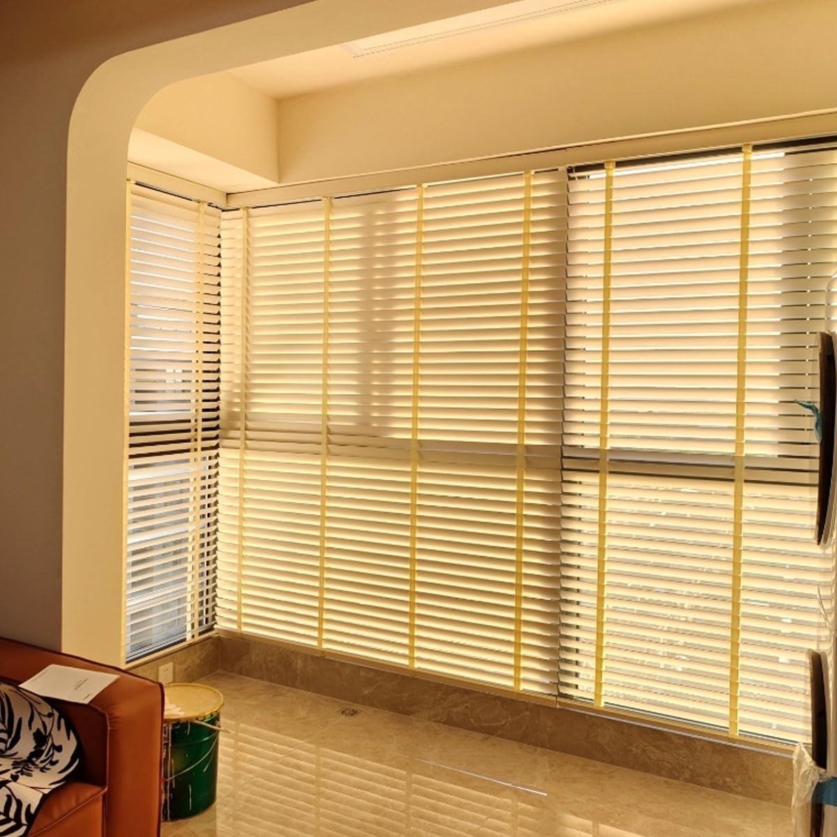 Tenda veneziana in legno per doghe da 5 cm, oscurante orizzontale, per camera da letto, patio, ufficio, cucina, larghezza 45-150 cm (45 x 213 cm)