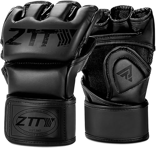Miniatura 2 de Guantes de entrenamiento MMA ajustables de medio dedo XL para hombres y mujeres, ideales para boxeo y kickboxing con soporte de muñeca y un diseño