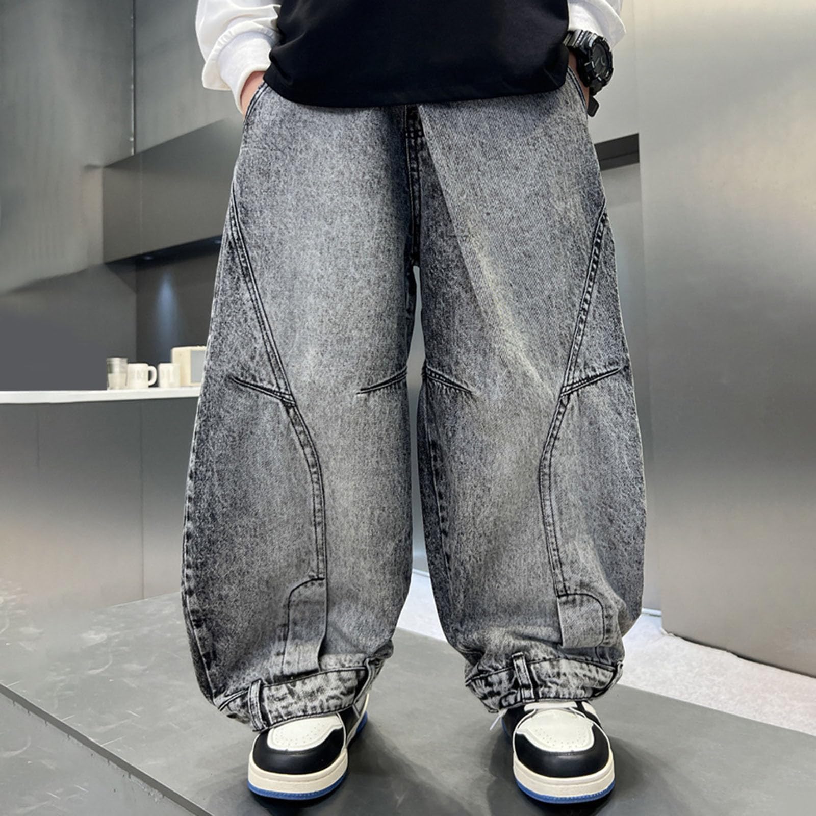 Pantalones Vaqueros Casuales para niños, Pantalones Holgados de Pierna Recta con Estilo Urbano y geniales