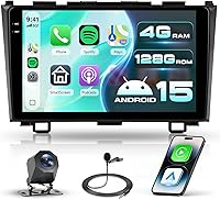 Vista 9 de Estéreo de coche Android 2G+64G para Honda CRV 2007-2011 con Carplay inalámbrico/Android Auto con navegación GPS WiFi, pantalla táctil de 9