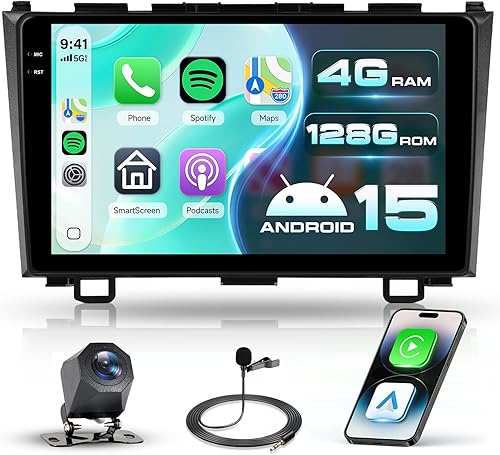 Miniatura 9 de Estéreo de coche Android 2G+64G para Honda CRV 2007-2011 con Carplay inalámbrico/Android Auto con navegación GPS WiFi, pantalla táctil de 9