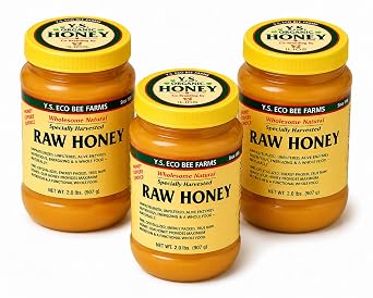 Y.S. Eco Bee Farms Raw Honey Organic Unfiltered, Organic Honey, Raw Unfiltered Honey, Pure Honey Raw Organic, Honey Jar, 3pk - 22 oz - ILIOS Packaging