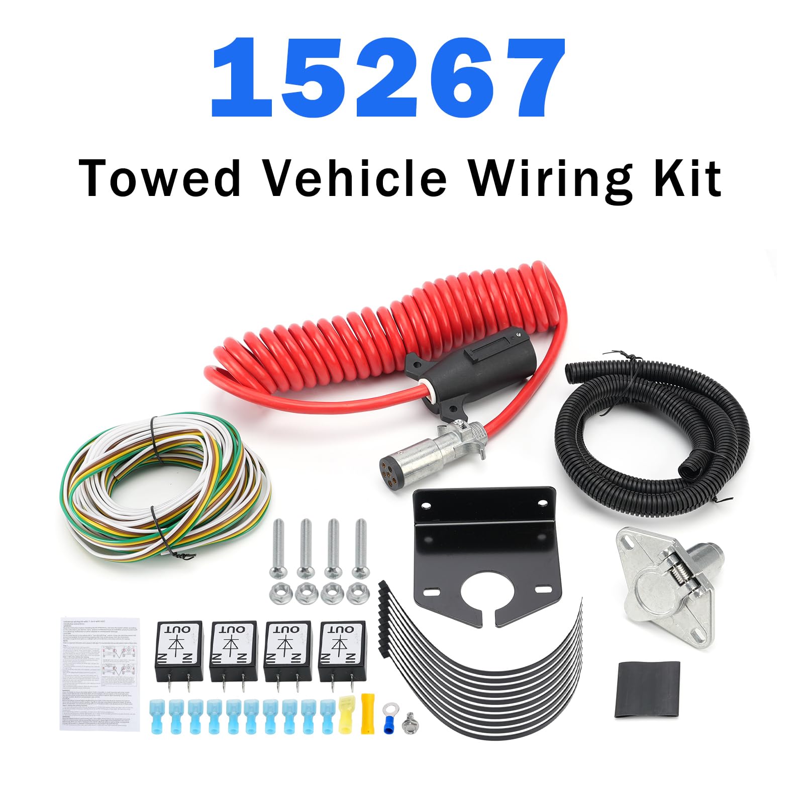 Towed Vehicle Wiring Kit 6 to 7 Way Wire Connectors für Roadmaster