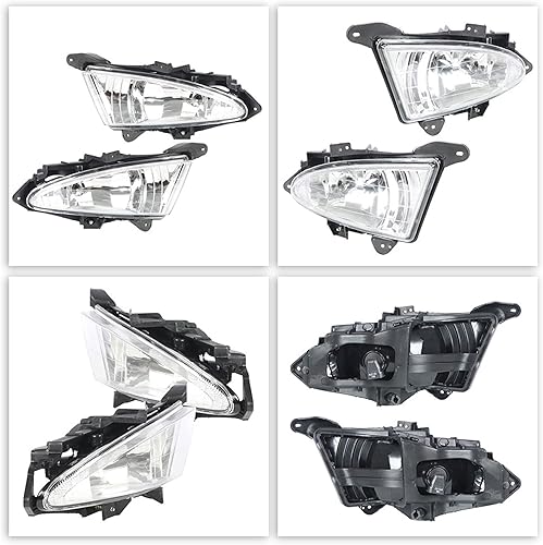 Miniatura 6 de munirater Paquete de 2 luces antiniebla de conducción de lente transparente con interruptor y kit de cableado 92201-2H000 92202-2H000 de repuesto