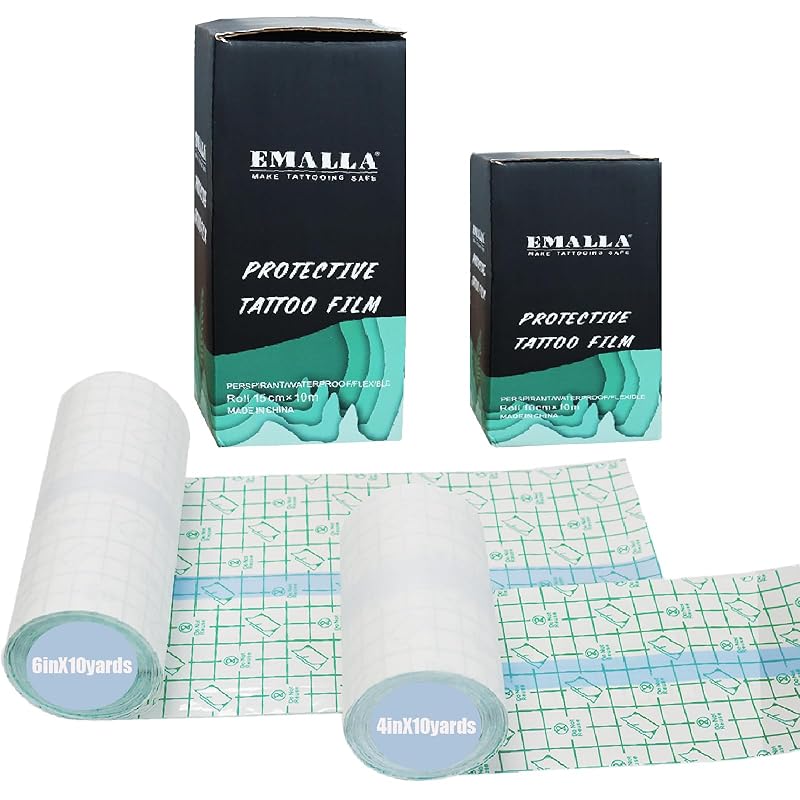 Película adesiva para cuidados pós-tatuagem Sotica, 2 rolos de 4 polegadas x 9,14 m e 6 polegadas x 9,14 m