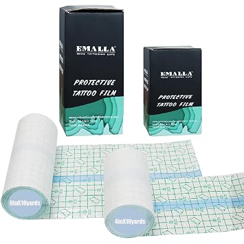 10 Yard Tattoo Aftercare Bandage - SOTICA 2 Rolls Second Skin Tattoo Bandages Tattoo Cover 4 inch, 6 inch Wide Waterproof Tattoo Wraps for Healing Tattoo Cover for Swimming Tattoo Film for Shower