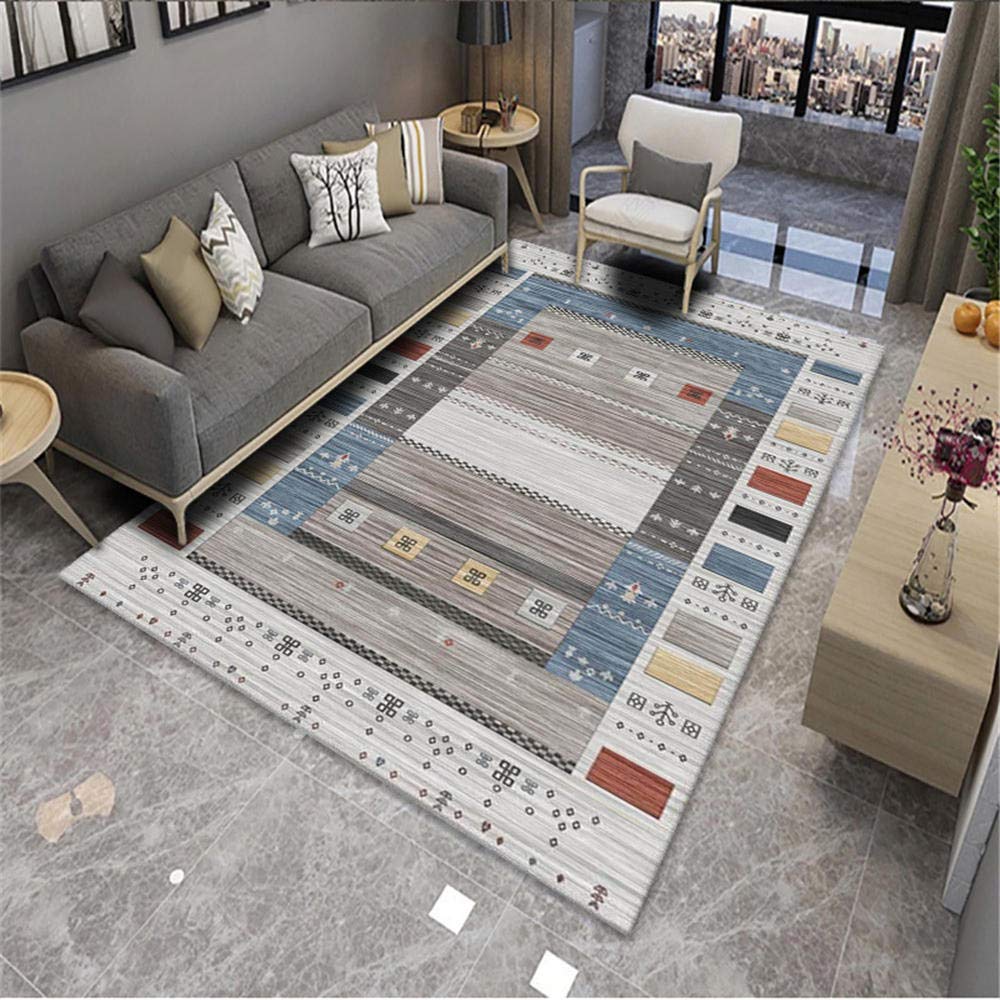 Sous-couche de tapis poils courts faciles à nettoyer - Tapis multicolore doux 100x140 cm