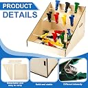 Poen 25 Pcs Graded Pinch Pin Exerciser, Finger Exerciser Hand Exercise Equipment with Wooden Storage Stand Occupational Trainer Tools Pinch Hand Clips for Conditioning Grip Strength Trainer gallery image