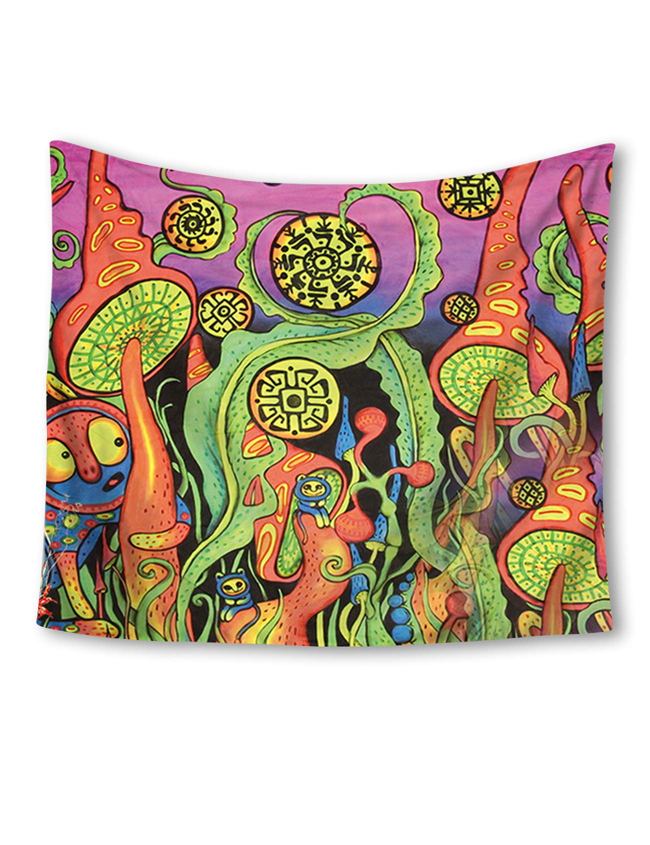 Bestgift Tapestry Psychedelic Mountain Magic Mushroom Wall Hanging Multiple Colorful Tapestries GT1372-11 Multicolor 59.1x51.2 inch