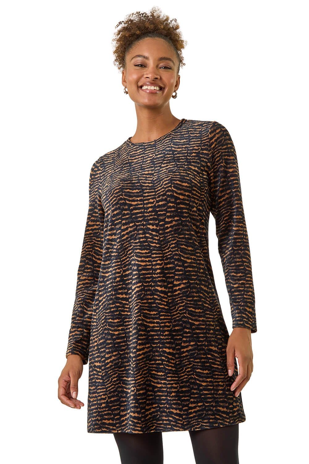 Roman Women's Multi Abstract Print Swing Stretch Dress Size 18