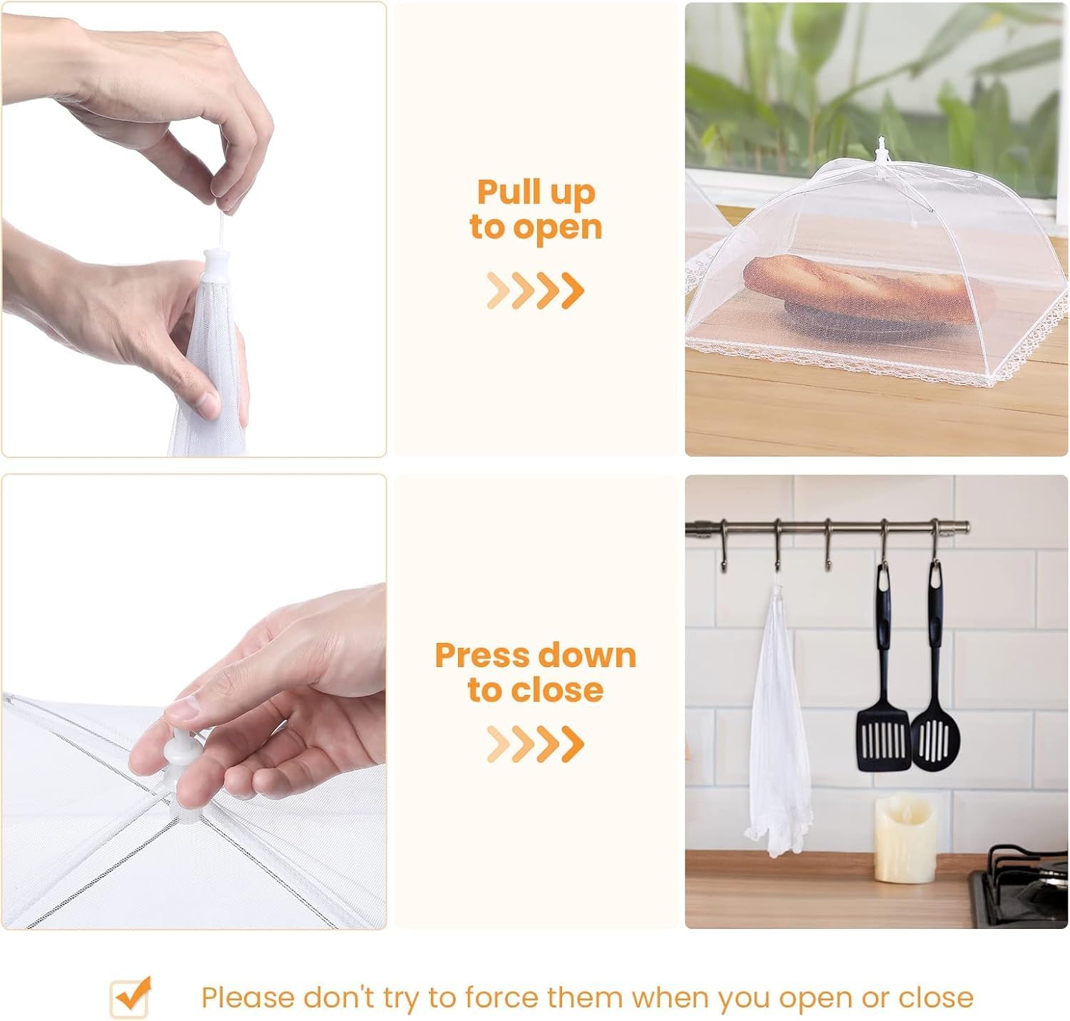 Food Covers for Outside - Food Tents/Food Covers for Outdoors Mesh Screen, Picnic Pool Party Supplies, Pop-Up and Collapsible, 7 PACK (1*XXL+2*L+2*M+2*S)