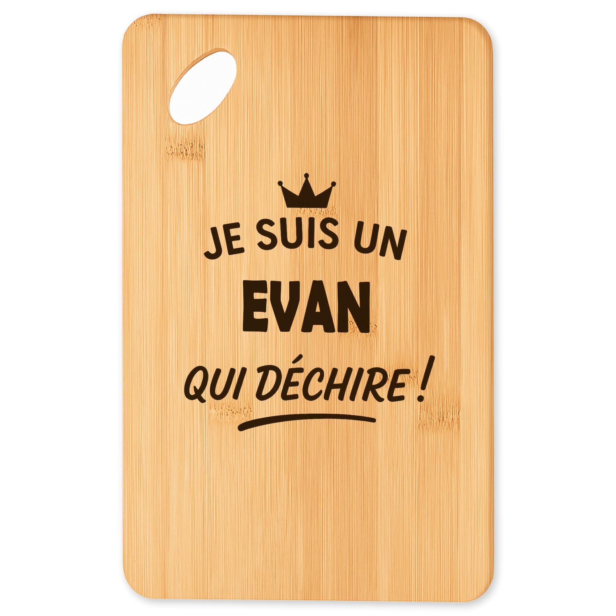 Cadeau original cuisine planche à découper Evan en bambou
