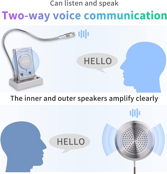 DESHUN Window intercom Speaker,Window intercom 2 Way, Window Counter intercom Microphone, intercom System for The Business/Bank/Office/Hospital/Station/Catering/Ticket Window