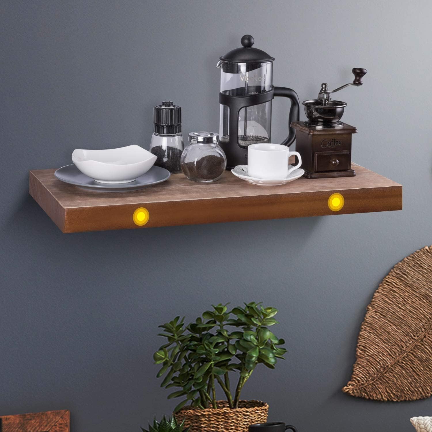 Elibbren 8 Inch Floating Shelf Bracket 4 Pack, Blind Shelf Supports Heavy Duty Hidden Shelf Brackets for Floating Wood Shelves, Hardware for Home Decor, Storage, Organization