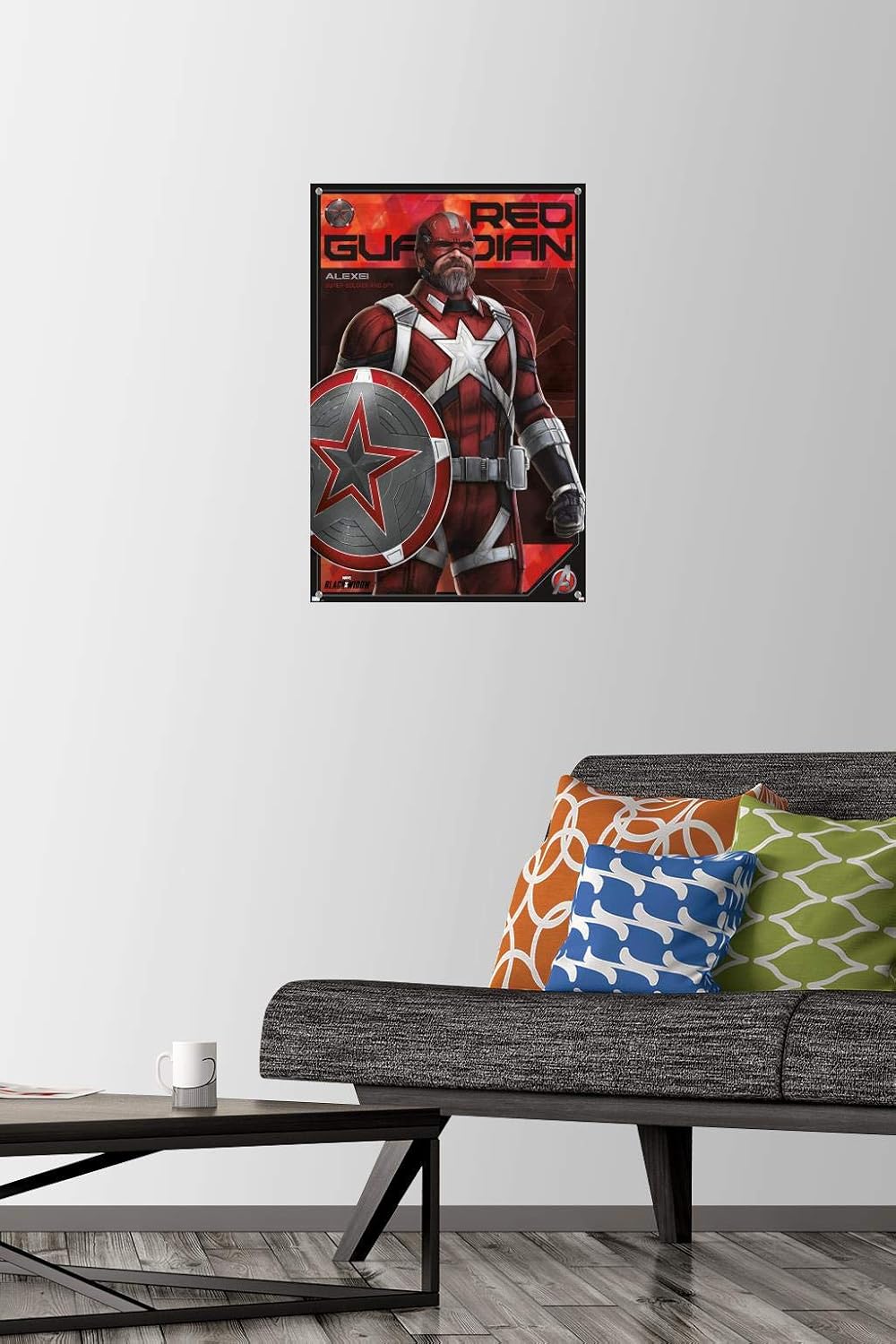 Trends International Marvel: Year of the Shield - Red Guardian Wall Poster, 14.72" x 22.37", Premium Poster & Push Pin Bundle