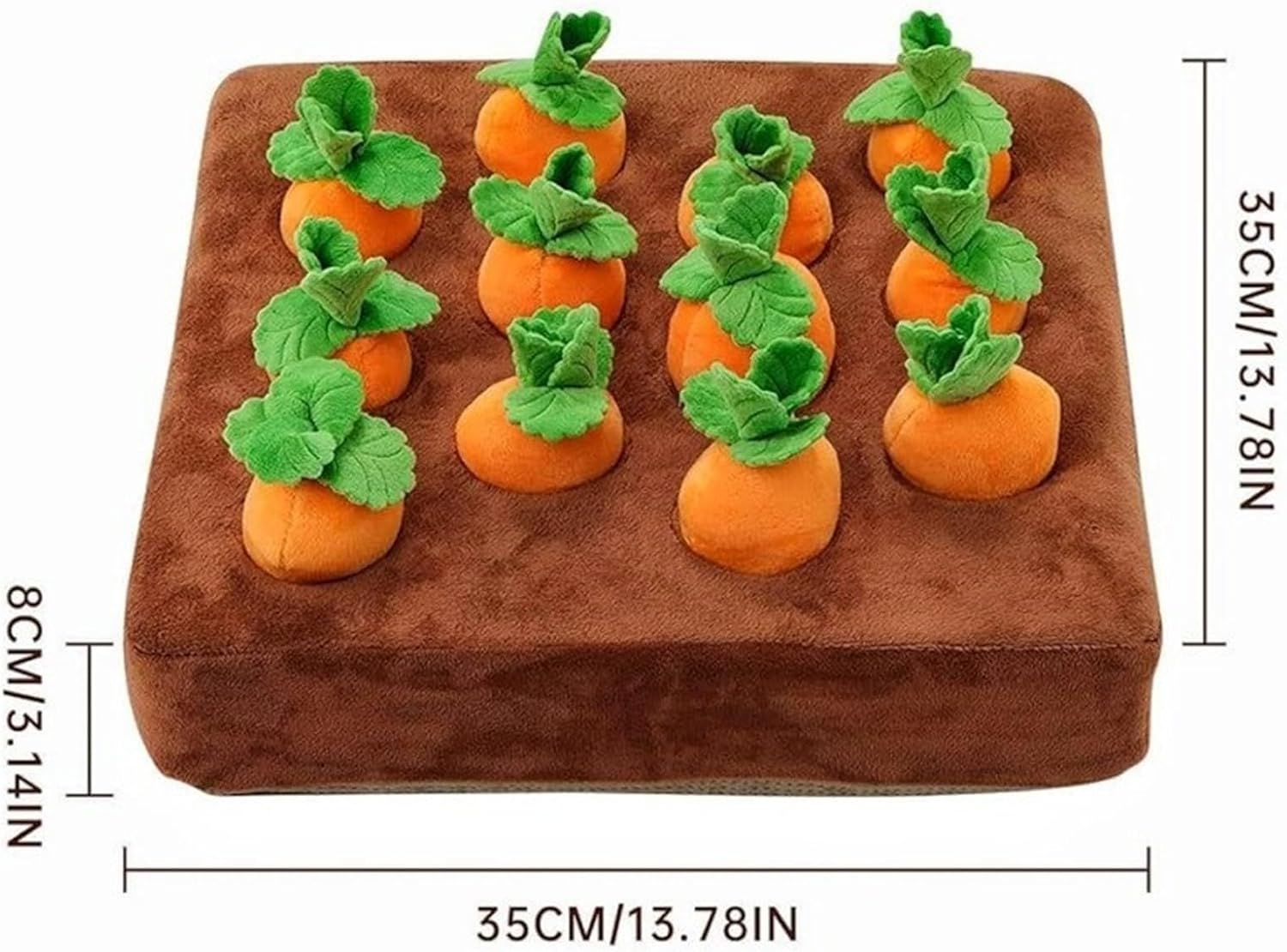 2-in-1 ニンジンぬいぐるみパズル犬用おもちゃ、滑り止めノーズワークフィードゲーム、攻撃的な犬向け