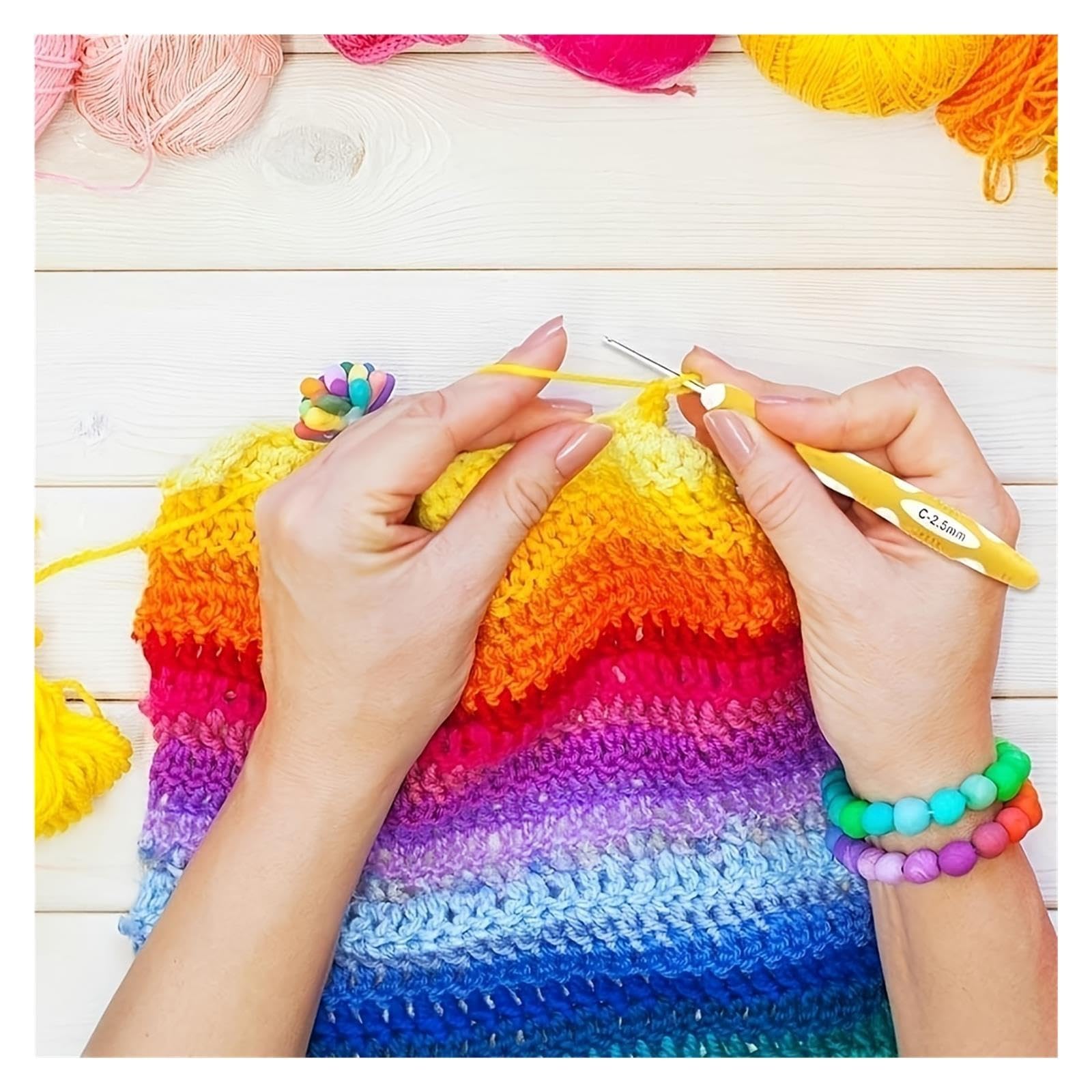 Suministros for Tejer Costura Juego De Ganchos Crochet Ergonómicos