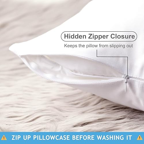 Miniatura 6 de JOMO - Sábanas refrescantes tamaño Queen - Blanco, paquete de 4 - 75% viscosa derivada de bambú, 25% modal - Sábanas refrescantes para personas que