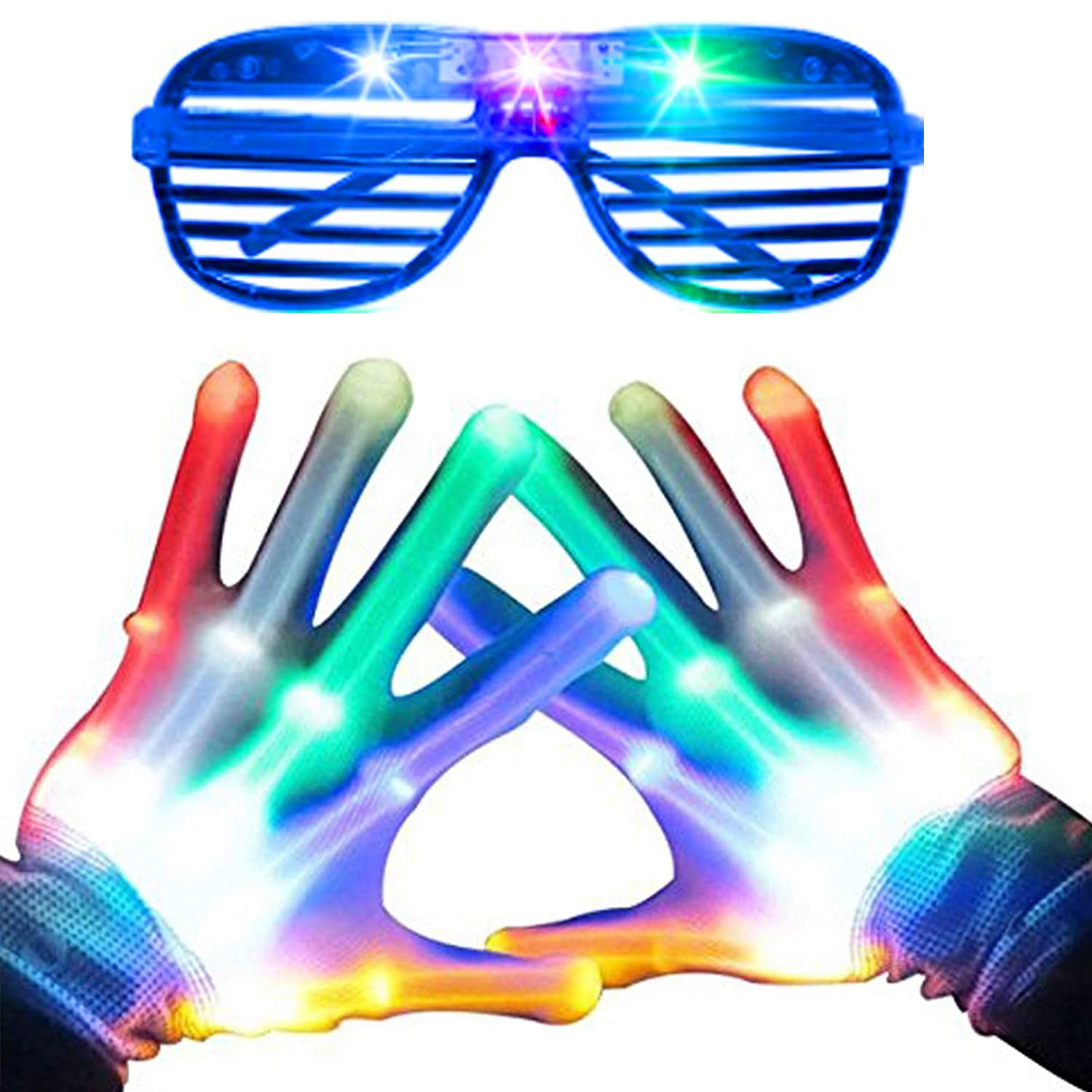 LED Gloves,LED Gloves for Kids Teen and Adults Gifts,LED Finger Gloves,Finger Light Gloves,The Toys for 9-12 Year Old Boys Girls,Light Up Gloves Have 5Color/6Mode,in Halloween Chrismas Party