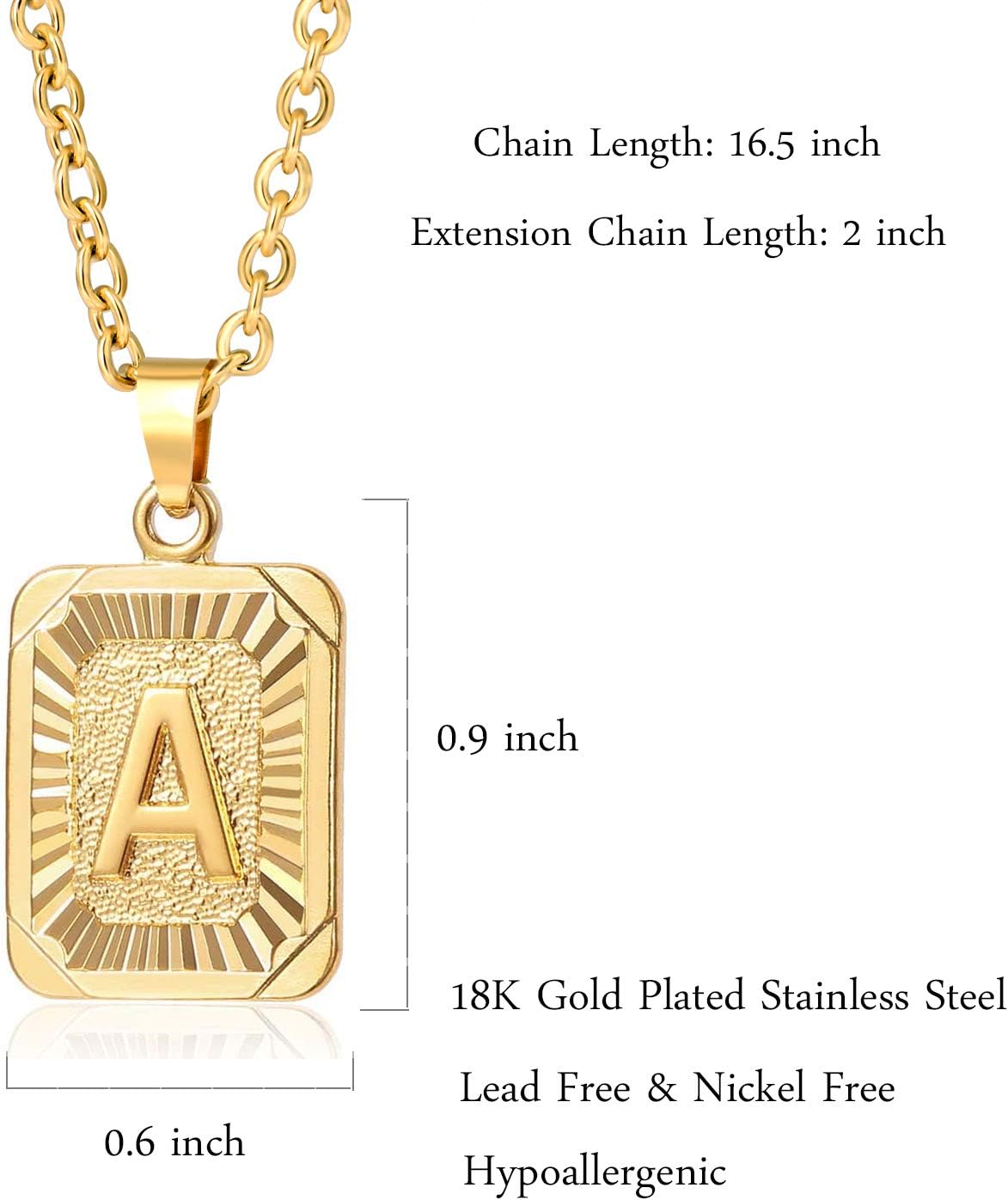 Initial Pendant Necklace 18K Gold Plated Stainless Steel Letter Necklace Personalizd Name Necklace for Women - Image 5