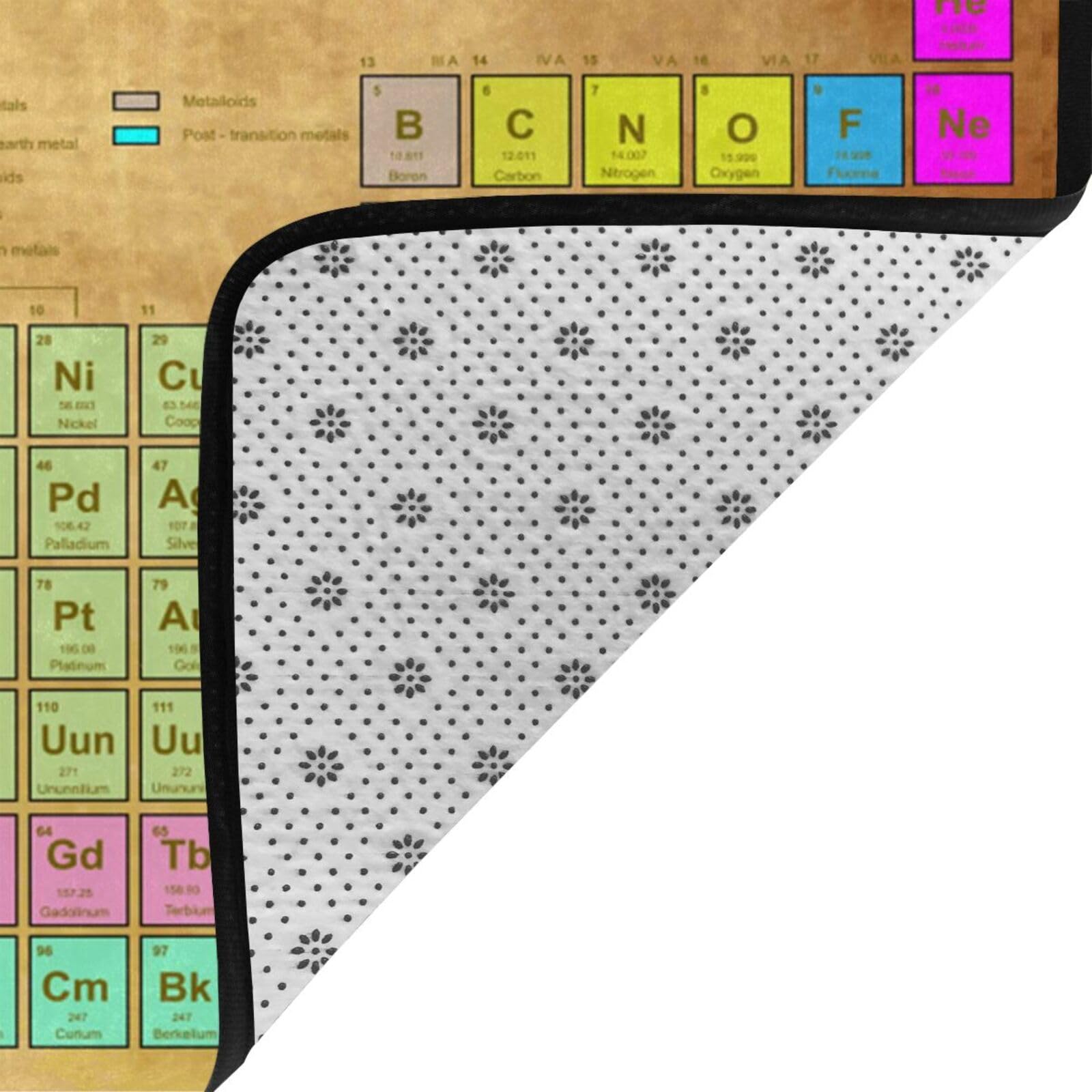 Tavola periodica, Tappeto grande antiscivolo per soggiorno e camera da letto, 208 x 148 cm.