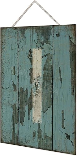 Vista 153 de Letrero colgante de madera con letra A, letrero de madera, decoración del hogar, 26 letras del alfabeto de metal, placa de madera, decoración