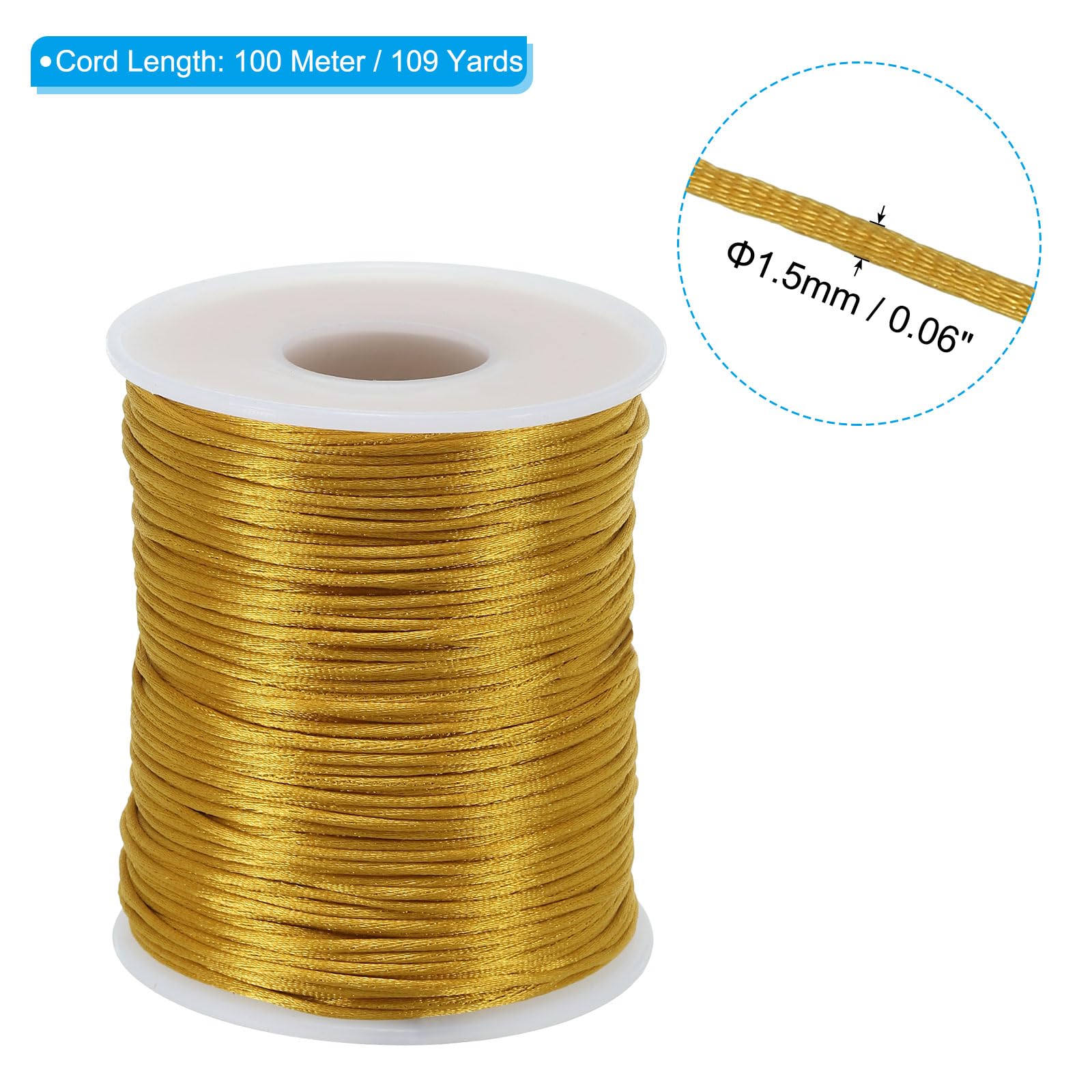 PATIKIL 1.5mm x 109 Yard Nylon Satin Cord - Image 2