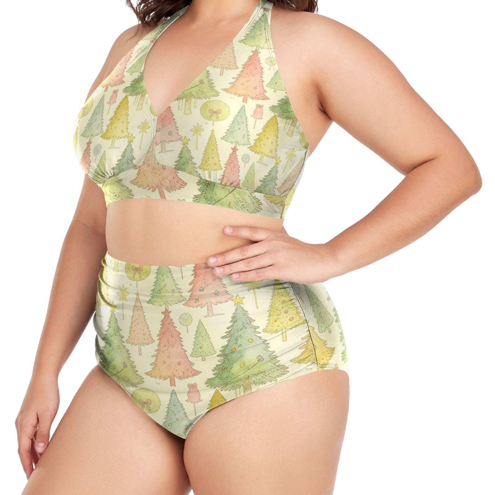 FRODOTGV Curvy - Costume da bagno a due pezzi da donna, taglia L-4XL