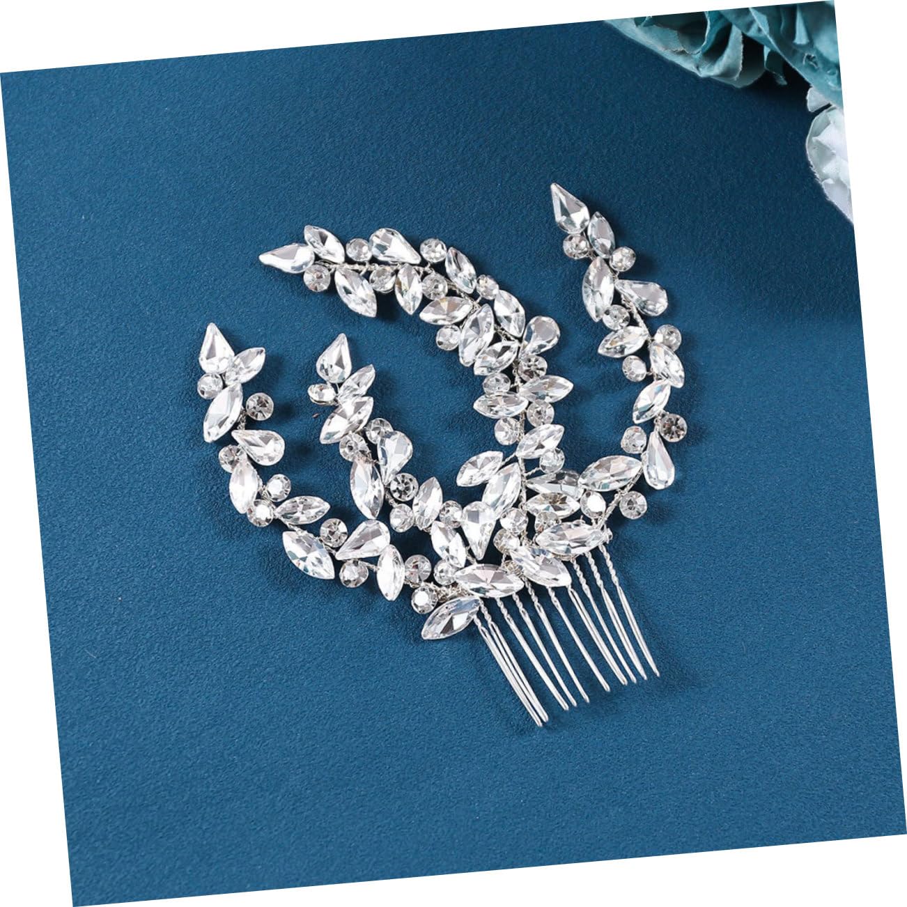 Ipetboom Pettine da Sposa con Cristalli Incastonati in Metallo, Accessorio per Acconciature Eleganti e Sofisticate