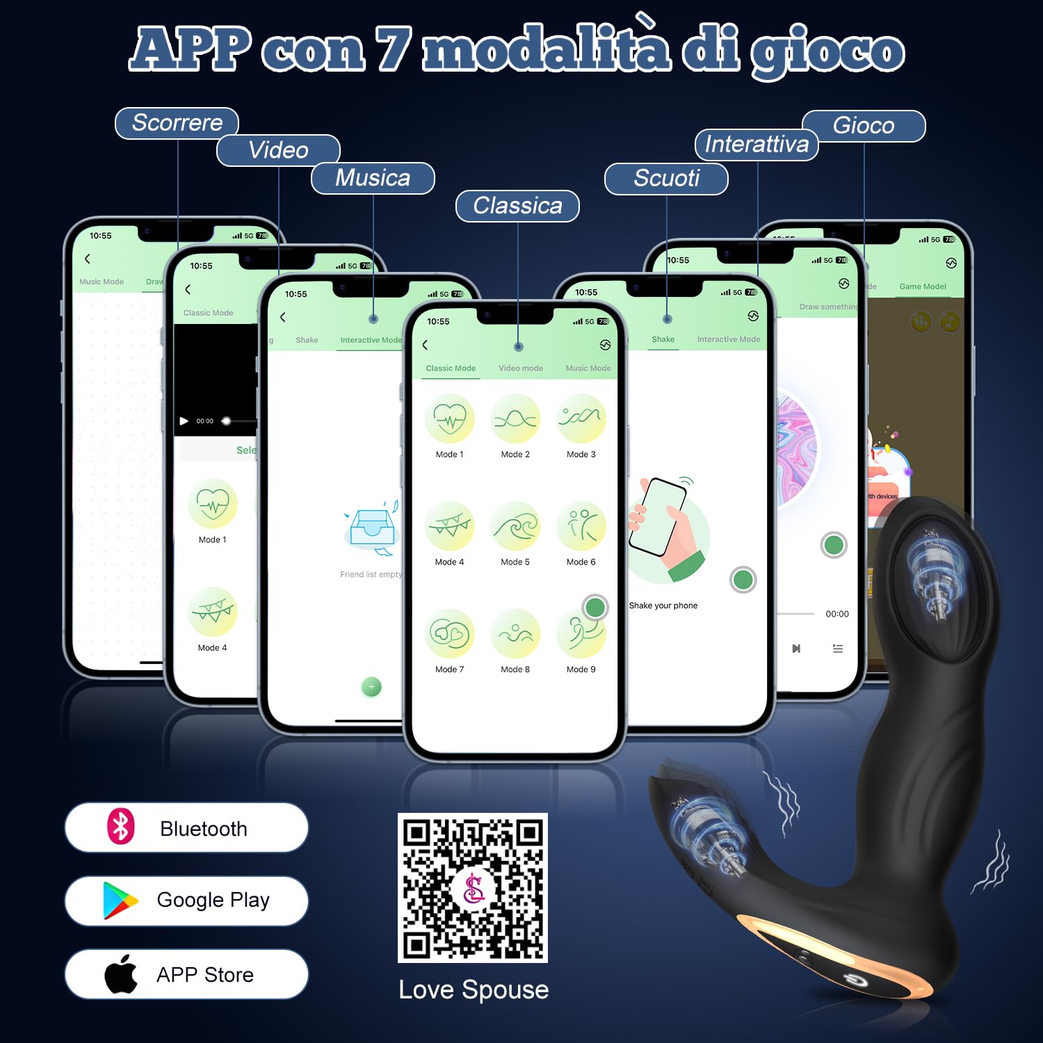 Vibratore Plug Anale-Dilatatore Donna Vibratoreper Donna Professionale Clitoride Vibratori Squirting con Telecomando App da telefono Sex Toys Prostata Vibratore per Uomo Sexytoysys Coppia (Nero Blu)