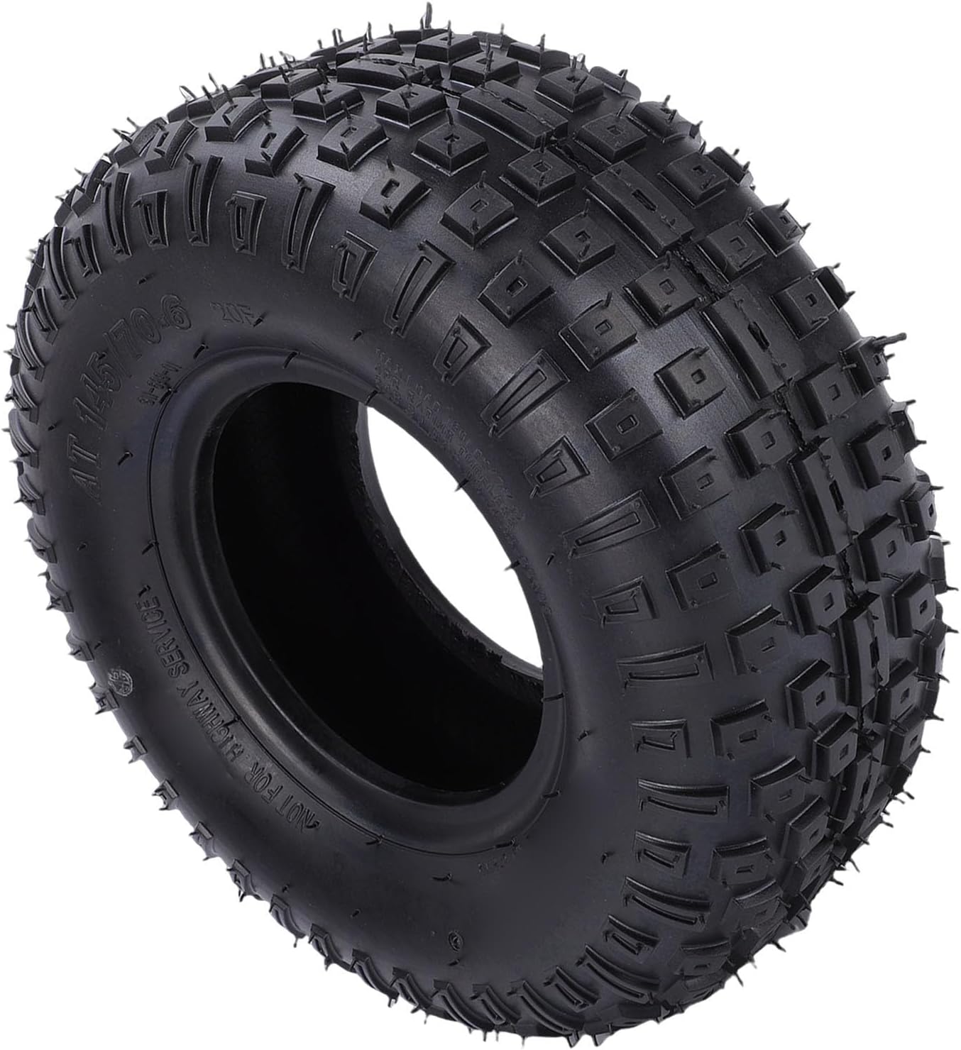 Acouto 145 70 6 Tire, Heavy Duty Rubber Strong Grip Universal Vacuum Tire with Specially Designed Tread, for ATV UTV Go Kart Cart Mower