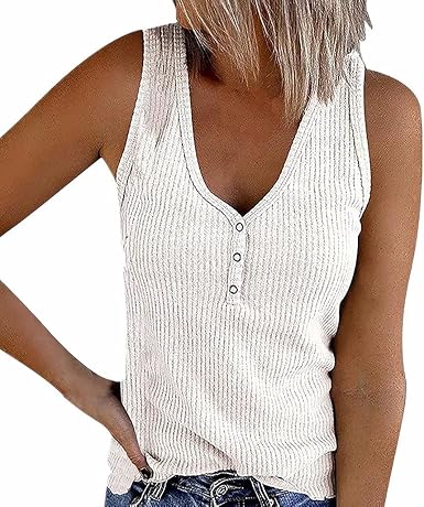 Amazon.com: Chaleco para mujer, con botones, color liso, cuello en V, sin  mangas, talla S, blanco : Ropa, Zapatos y Joyería