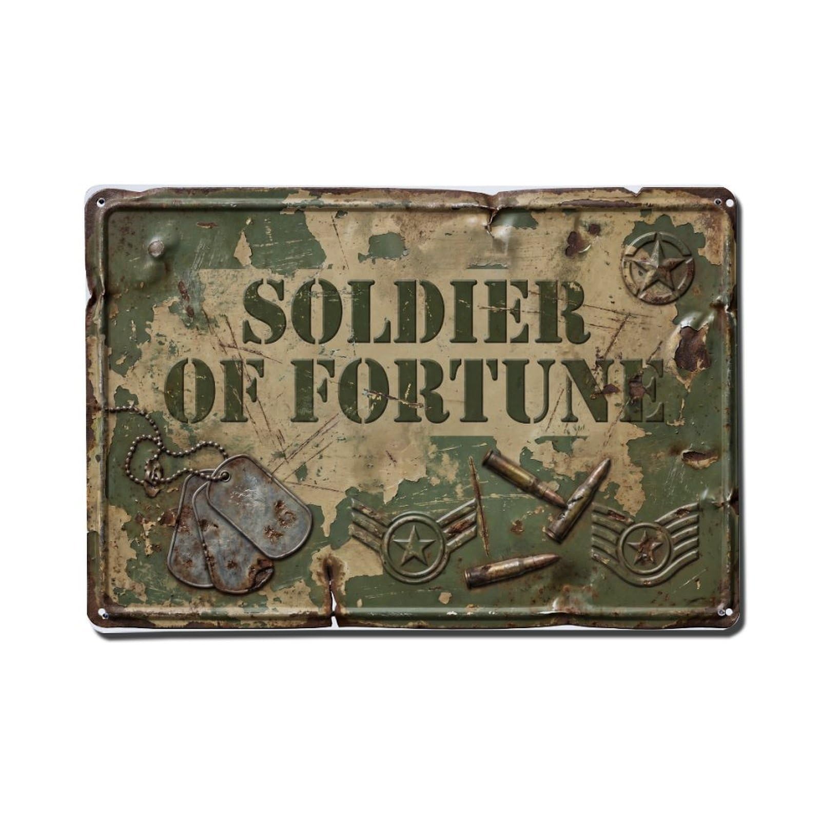 Soldier of Fortune Mercenary Retro Motivational Slogans Metal Tin Sign Plaque Wall Decor for Cafe, Club Bar, Office, Home Garden Metal Poster 8x12Inch