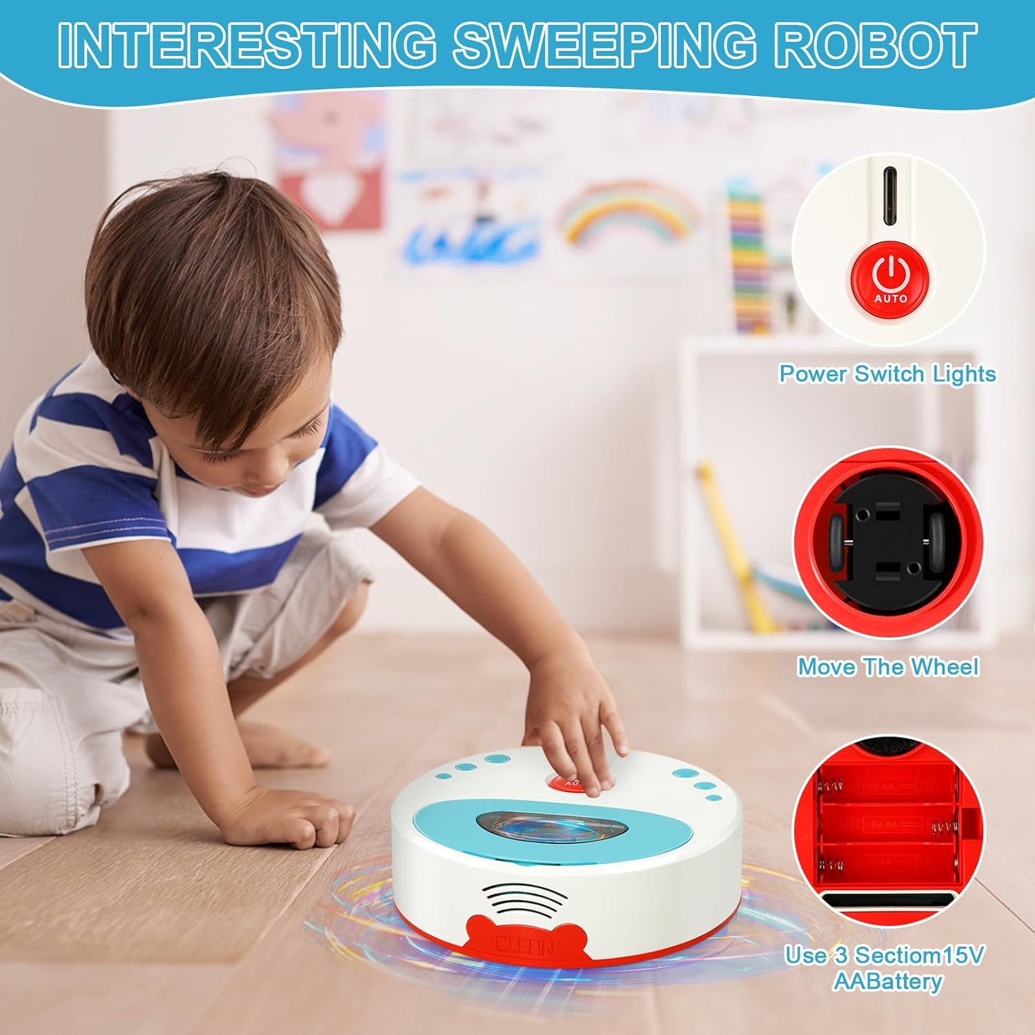 10 Pcs Kids Cleaning Toy Set, 3-in-1 Kids Vacuum That Really Works, Toddler Broom and Cleaning Set for Kid Play Home Cleaning - Perfect Toddler Vacuum Toy Gifts for Boys & Girls Ages 3+