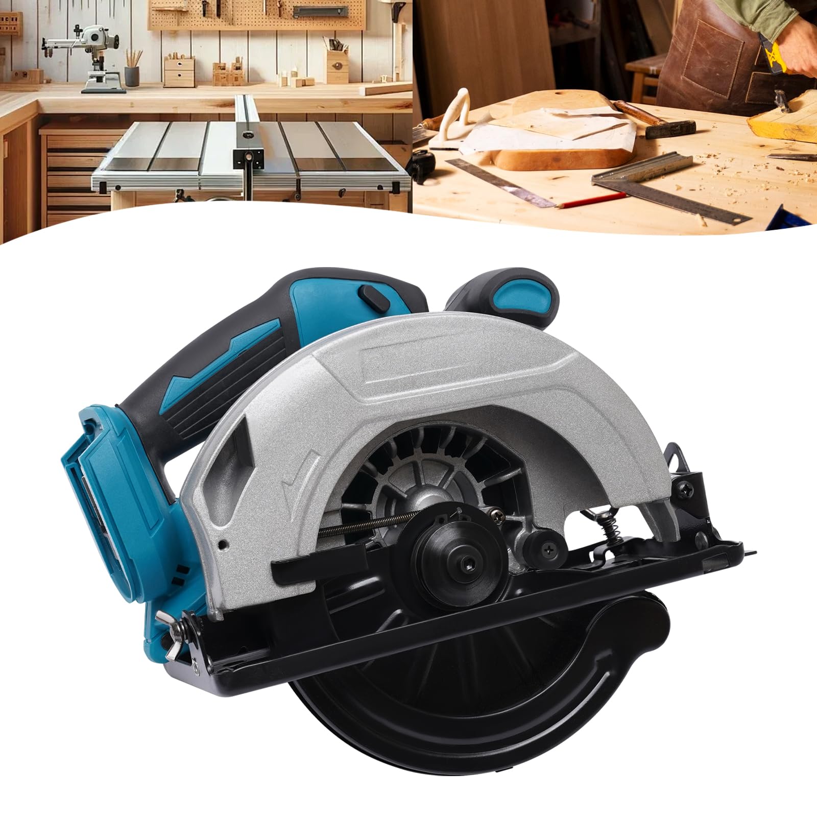 Sierra circular con batería, 20000 rpm, sierra circular de mano, sierra circular, batería de litio inalámbrica para trabajar la madera, sierra circular manual, sierra de inmersión, 30,5 x 16