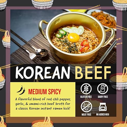 Miniatura 3 de SAMABILA Condimento coreano instantáneo para ramen, sin gluten, vegano, picante medio, polvo de sopa premium, 5 onzas