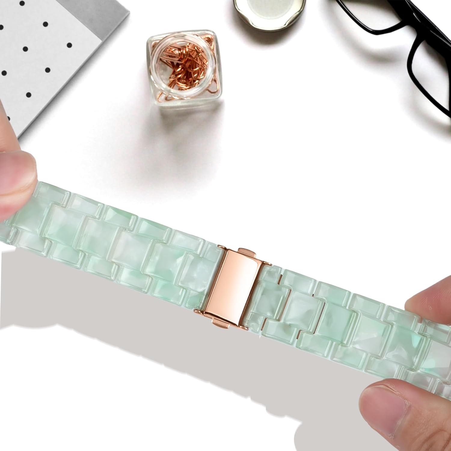 HOPO Compatible With Apple Watch Band Thin Lightweight Resin Strap Bracelet Fashion Wristband Replacement For iWatch Bands Series Ultra 11 10 9 8 7 6 5 4 3 2 1 SE for Women Men