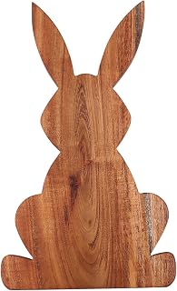Affinity Decor Funny Bunny Shaped Wooden Serving Board, Wood Cutting Board for Kitchen, Wooden Charcuterie Boards, Easter Gift Serving Platter for Cheese and Food, 13.5" x 7.9"