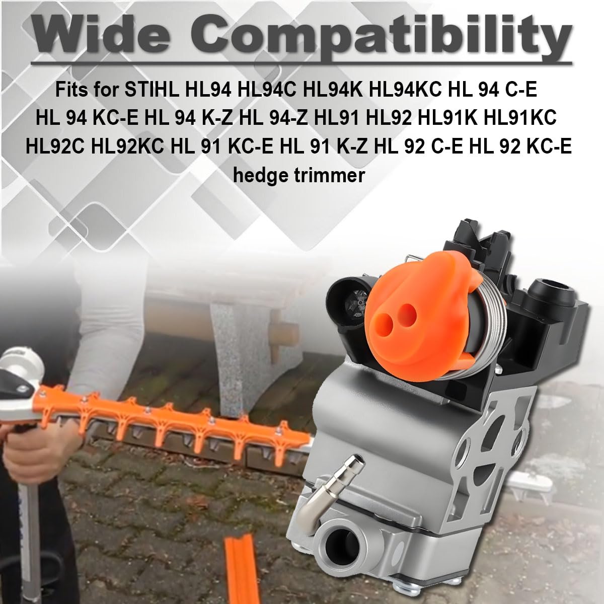 Carburateur FS94R pour Stihl FS94R, HL94, HL91, HL92, FS94RC, FS94, FS94 R, FS94C, HL91K, HL91KC, HL94C, HL94K, HL94KC, HL92C, HL92KC débroussailleuses, Coupe-Herbes, Coupe-Bordures